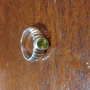 Peridot August Stone Corrugated Design Ring